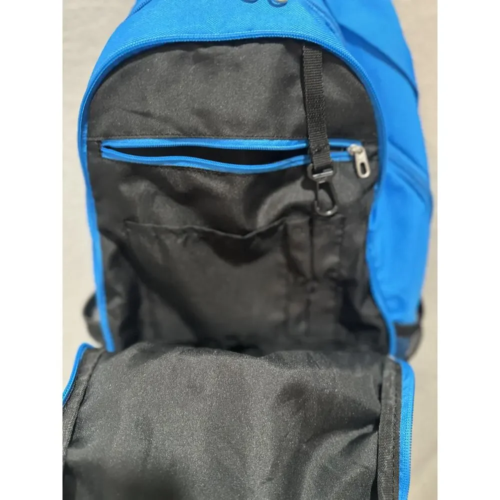 Nike Brasila 6 Large Backpack Blue Swoosh Mesh Pockets BA4718-428 School Sports